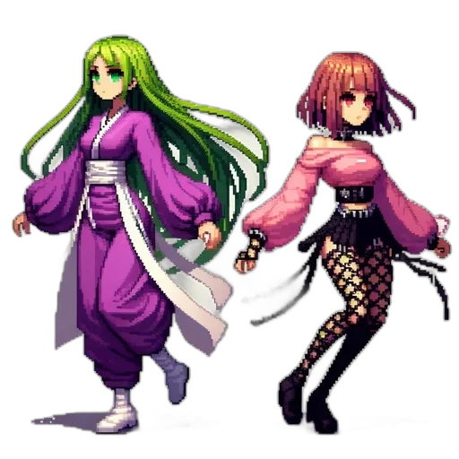 pixel art, concept art, anime, vaporwave transparent PNG cut-out