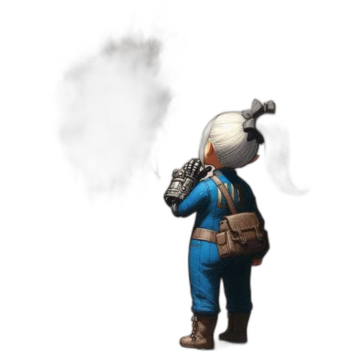 jacket, staff, mask, weapon transparent PNG cut-out