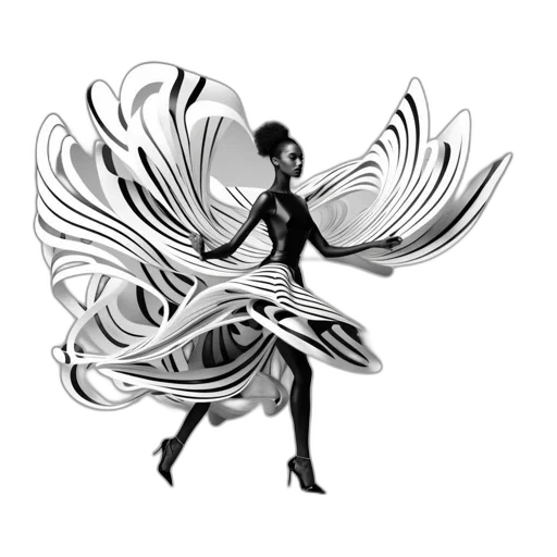 dress, hair, mask, concept art transparent PNG cut-out