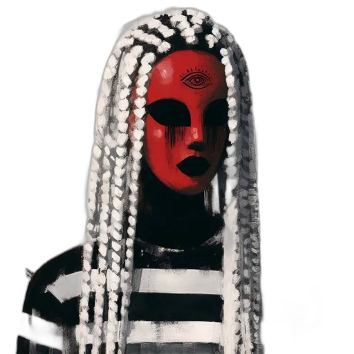 mask, face, hair, creature transparent PNG cut-out
