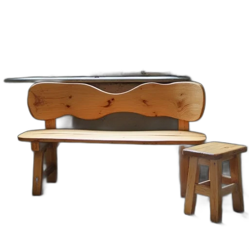 furniture, 3d render, wooden, bench transparent PNG cut-out