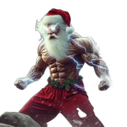 concept art, fantasy art, 3d render, santa transparent PNG cut-out