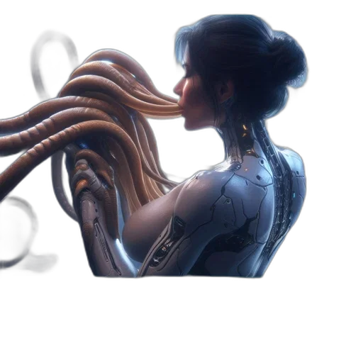 jewelry, robot, mask, hair transparent PNG cut-out