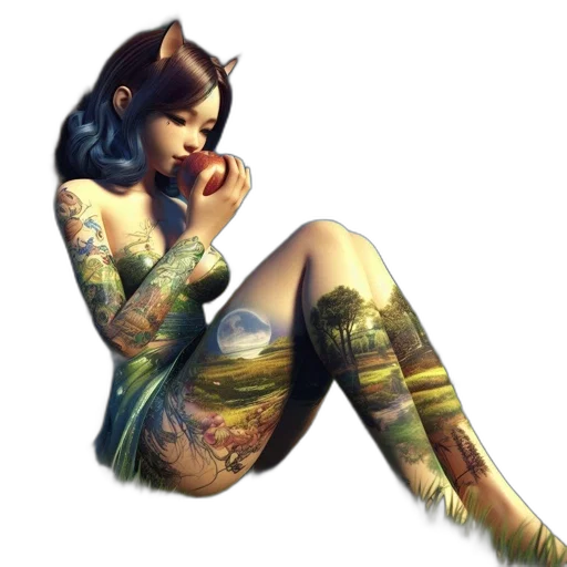 dress, fantasy art, concept art, comic book art transparent PNG cut-out