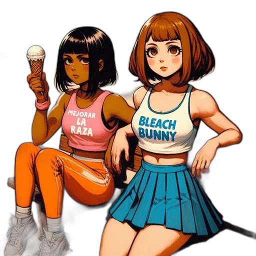 dress, vaporwave, anime, concept art transparent PNG cut-out