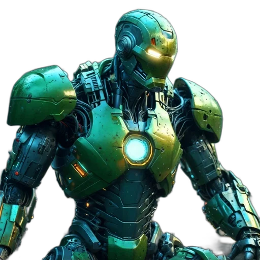 robot, 3d render, concept art, comic book art transparent PNG cut-out