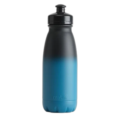 bottle, 3d render, blue, black transparent PNG cut-out