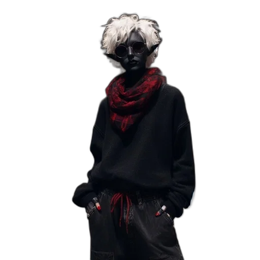 jacket, mask, staff, face transparent PNG cut-out