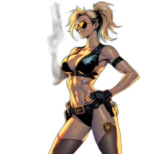 comic book art, concept art, cyberpunk, pixel art transparent PNG cut-out