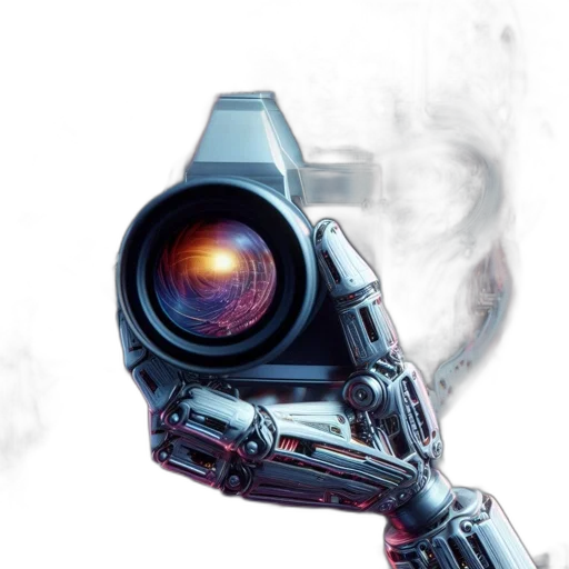 robot, weapon, concept art, cyberpunk transparent PNG cut-out