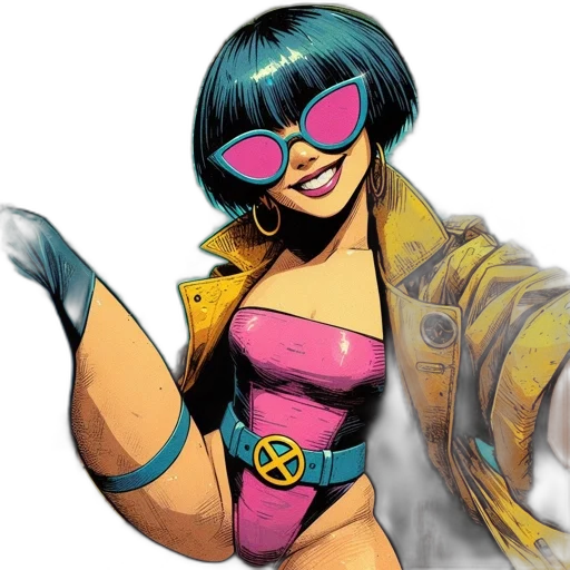 comic book art, concept art, cyberpunk, cartoon transparent PNG cut-out