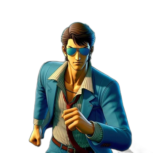 jacket, weapon, staff, face transparent PNG cut-out
