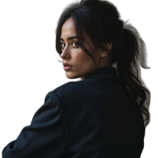 jacket, face, staff, hair transparent PNG cut-out