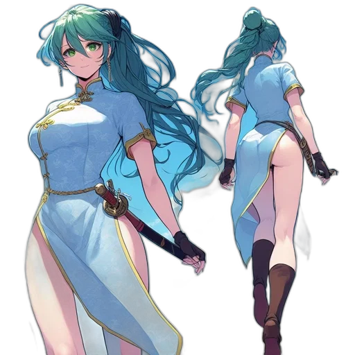 dress, staff, sword, weapon transparent PNG cut-out