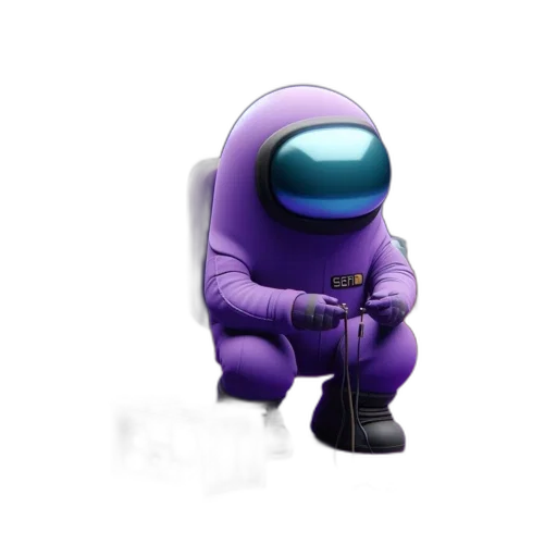 robot, jacket, staff, creature transparent PNG cut-out