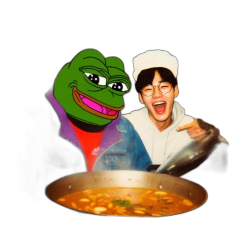 food, fire, two, characters transparent PNG cut-out