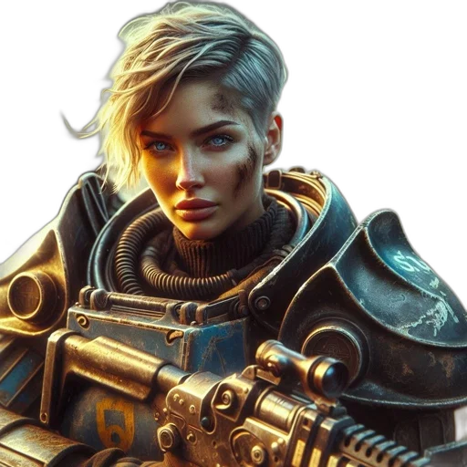 weapon, face, robot, jacket transparent PNG cut-out