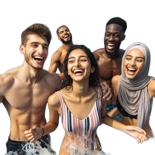 face, mask, photorealistic, group transparent PNG cut-out