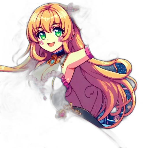 dress, staff, flower, weapon transparent PNG cut-out