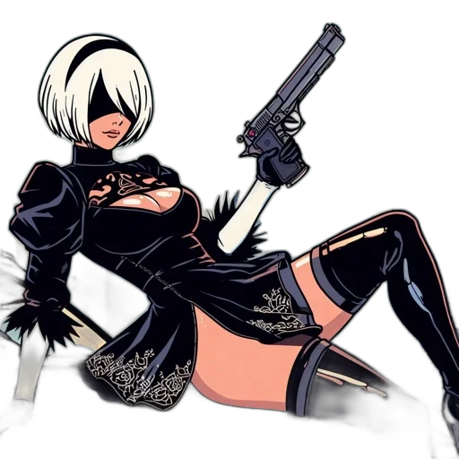 weapon, comic book art, concept art, cyberpunk transparent PNG cut-out