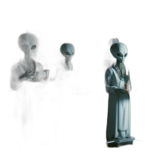 robot, staff, dress, creature transparent PNG cut-out
