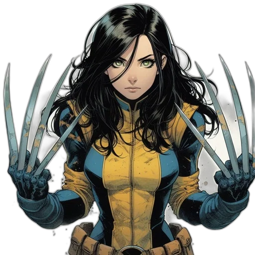 comic book art, concept art, woman, long transparent PNG cut-out