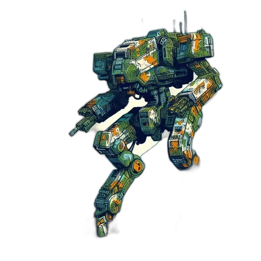 robot, weapon, concept art, 3d render transparent PNG cut-out