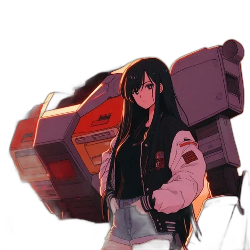 weapon, jacket, robot, car transparent PNG cut-out