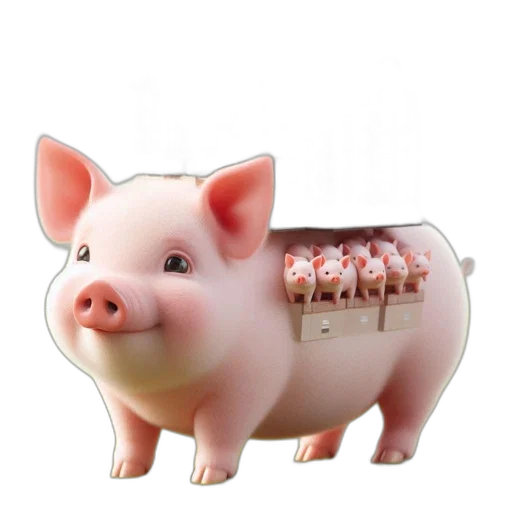 food, animal, 3d render, playful transparent PNG cut-out