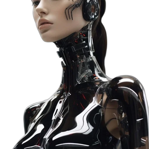 robot, cyberpunk, concept art, 3d render transparent PNG cut-out