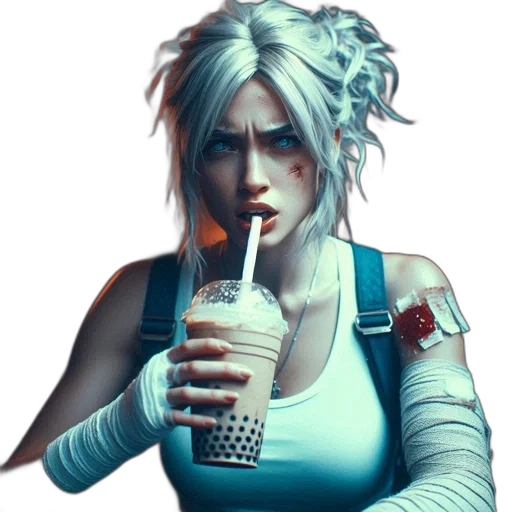 face, staff, weapon, cyberpunk transparent PNG cut-out