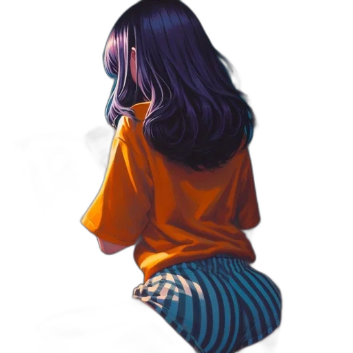 dress, hair, jacket, mask transparent PNG cut-out