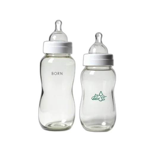 bottle, set, two, glass transparent PNG cut-out