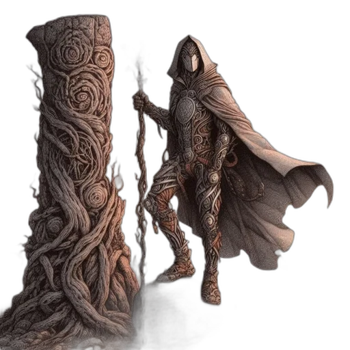sword, staff, creature, concept art transparent PNG cut-out