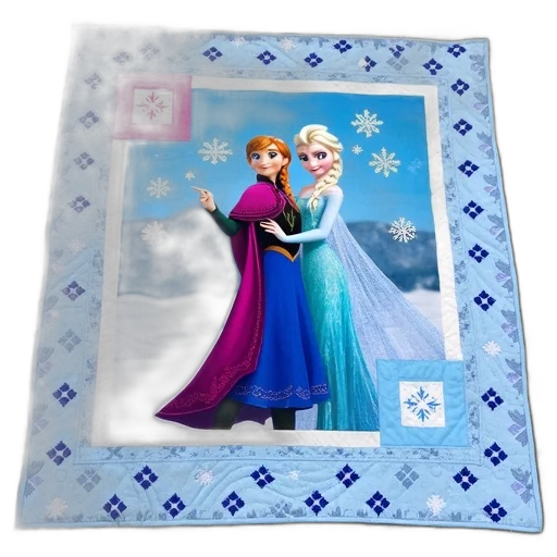 3d render, snow, quilt, central transparent PNG cut-out