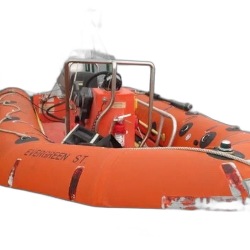 orange, inflatable, boat, name transparent PNG cut-out