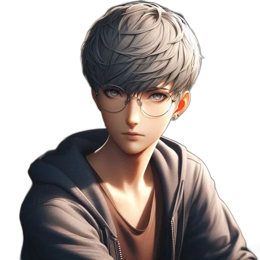 face, staff, anime, photorealistic transparent PNG cut-out