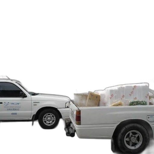 car, white, truck, boxes transparent PNG cut-out