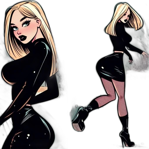 dress, comic book art, concept art, cartoon transparent PNG cut-out