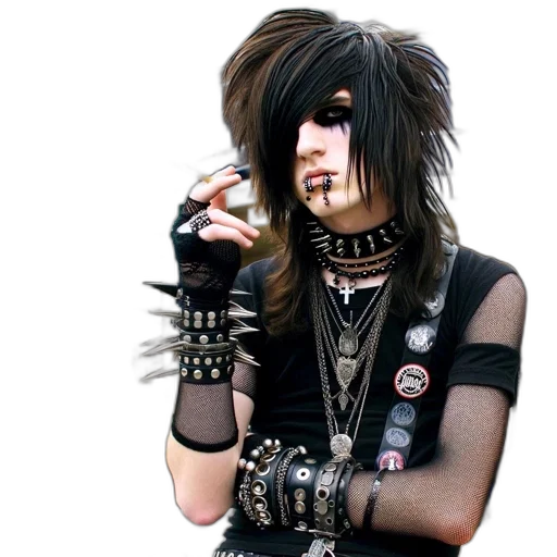 hair, jewelry, jacket, weapon transparent PNG cut-out
