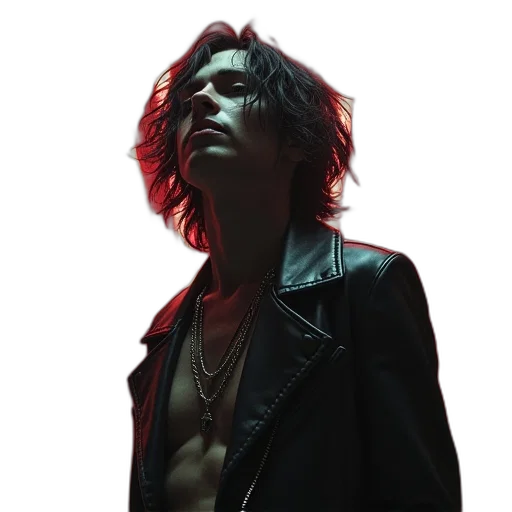 jacket, cyberpunk, photorealistic, neon lights transparent PNG cut-out