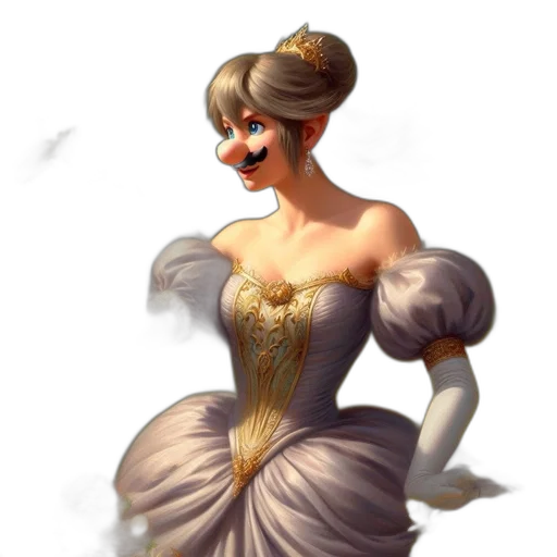 dress, crown, staff, hat transparent PNG cut-out