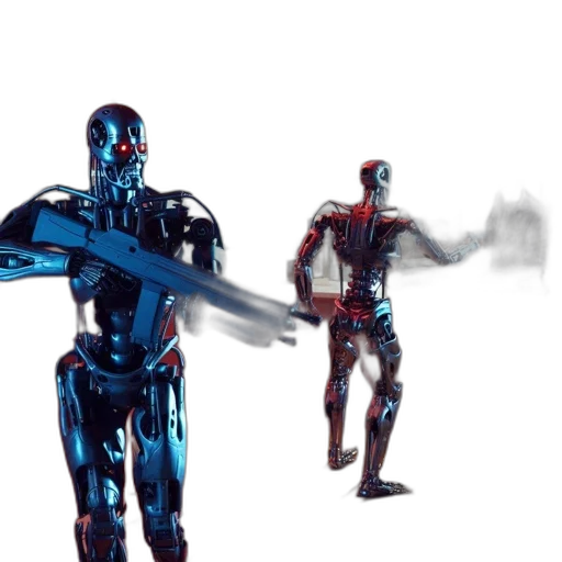 robot, weapon, concept art, 3d render transparent PNG cut-out