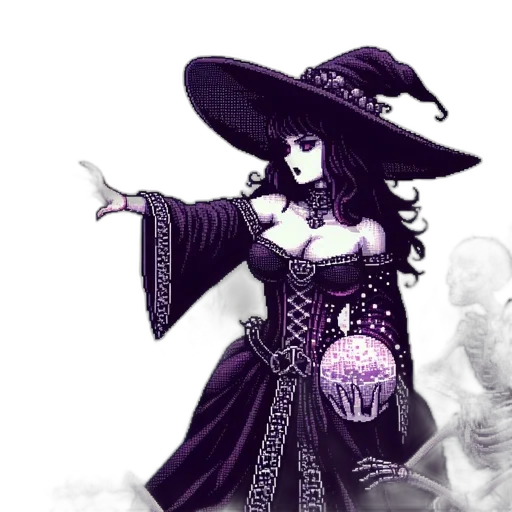 dress, staff, hat, fantasy art transparent PNG cut-out
