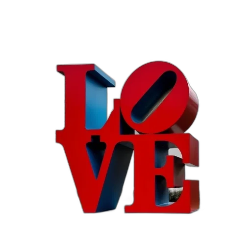 3d render, love, sculpture, front transparent PNG cut-out