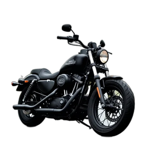 photorealistic, 3d render, black, harley transparent PNG cut-out