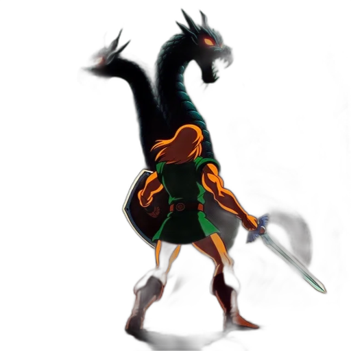 dragon, sword, creature, staff transparent PNG cut-out