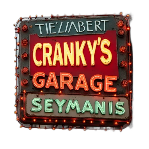 concept art, 3d render, neon lights, cranky transparent PNG cut-out