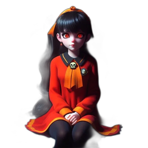 dress, face, robot, staff transparent PNG cut-out