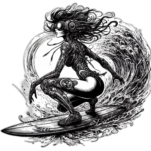 hair, dragon, sword, creature transparent PNG cut-out